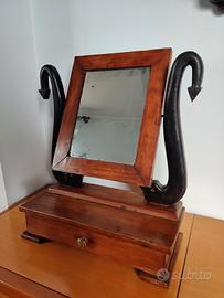 Specchio a psiche da toilette in legno