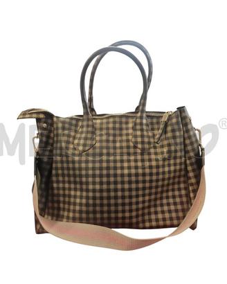 BORSA D GUM QUADRETTI DORATI NERI