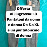 18 pantaloni uomo e donna da S a XL e 1 p c donna