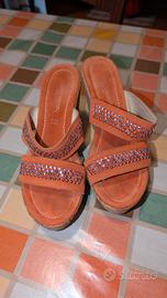 sandali zeppa con strass