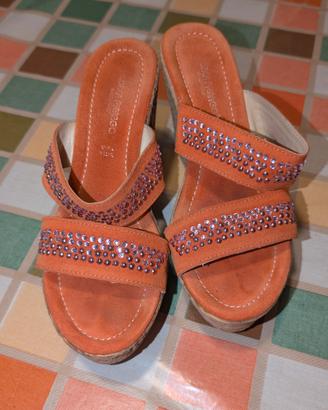 sandali zeppa con strass