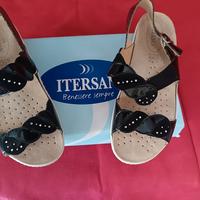 Sandali ortopedici neri intersan soletta removibil
