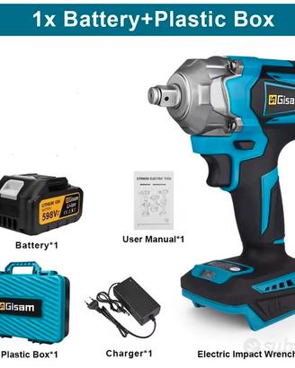 Gisam 1200NM Avvitatore a Percussione a Batteria