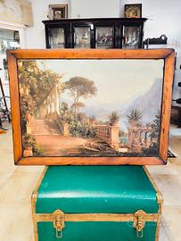 quadro dipinto su legno vintage