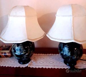 Coppia di lampade dipinte a mano