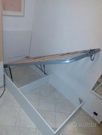 letto singolo contenitore bianco 