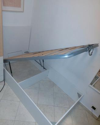letto singolo contenitore bianco 