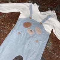 Salopette a tutina neonato ciniglia