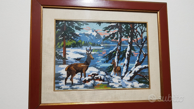 Tre arazzi mezzo punto fatti a mano