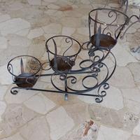 portavasi d'epoca in ferro battuto