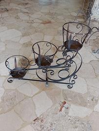 portavasi d'epoca in ferro battuto