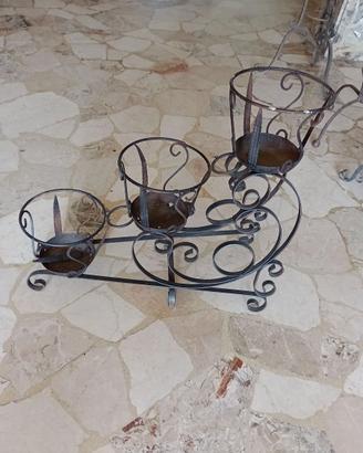 portavasi d'epoca in ferro battuto