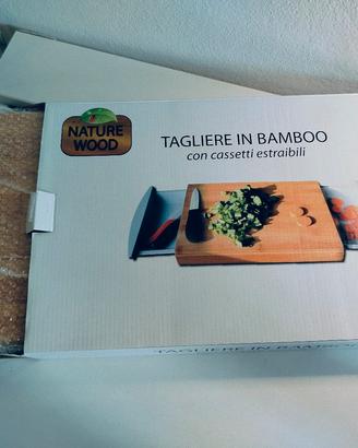 Tagliere in Bamboo con cassetti estraibili