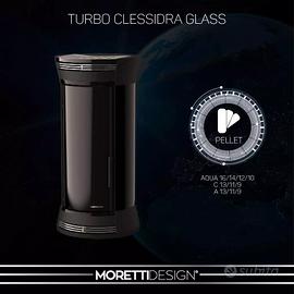Stufa a pellet Clessidra Glass a13 Nera Nuova
