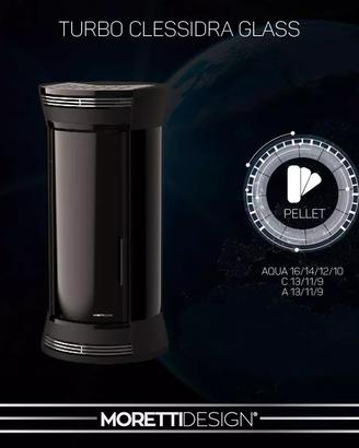 Stufa a pellet Clessidra Glass a13 Nera Nuova