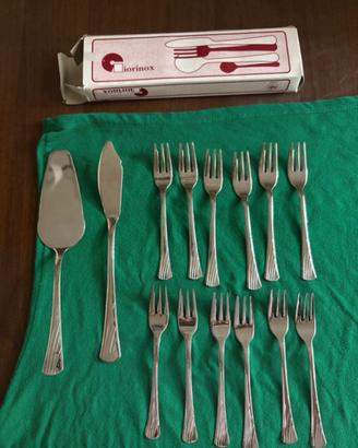 Set posate da dolce 14 pezzi in acciaio inox