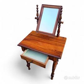 Toilette in noce massello con cassettino