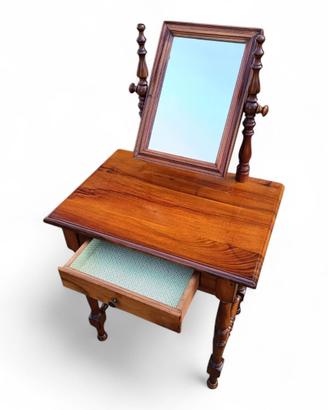 Toilette in noce massello con cassettino