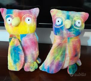 peluche gufetti  arcobaleno coppia 