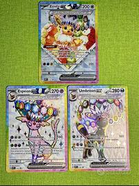 Pokemon Eevee Espeon Umbreon evoluzioni prismatich