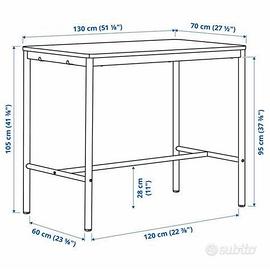 TOMARRYD TAVOLO ALTO DA GIARDINO 130X70X105