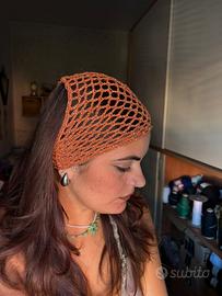Bandana color rame metallizzata uncinetto