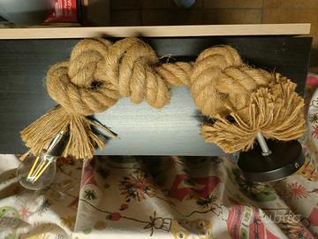 Lampada con corda stile industrial 