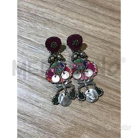 ORECCHINI AYALA BAR METALLO TESSUTO LIBELLULE LUNG