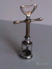 ANTICO CAVATAPPI DA VINO IN OTTONE CROMATO