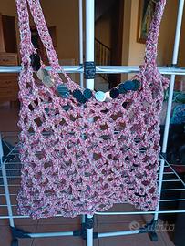 Canotta in cotone lavorazione ad uncinetto 