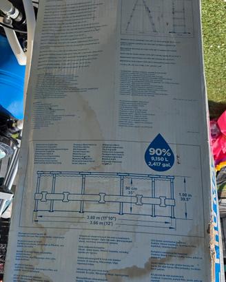 piscina 3.66 diametro, altezza acqua 1 mt, pompa