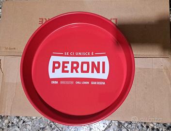 Vassoio in metallo Peroni rosso - nuovo