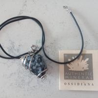 Collana NUOVA con pietra Ossidiana e certificato