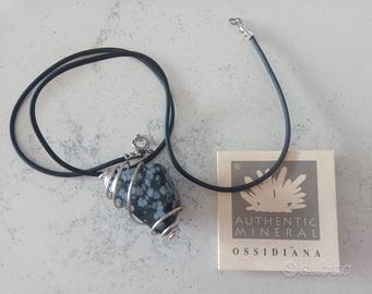 Collana NUOVA con pietra Ossidiana e certificato