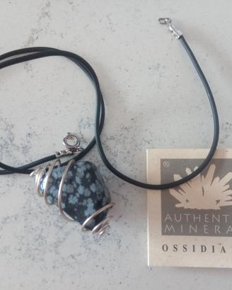 Collana NUOVA con pietra Ossidiana e certificato
