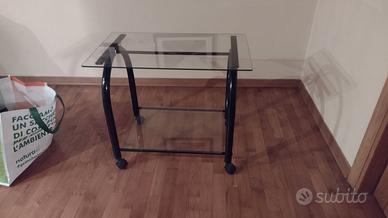 Carrello porta TV / porta PC in vetro e metallo co