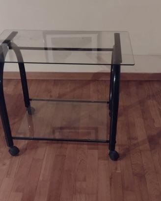 Carrello porta TV / porta PC in vetro e metallo co