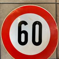 Limite velocità vintage rosso 60 diam.19,5cm