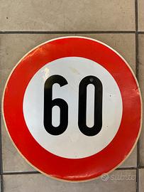Limite velocità vintage rosso 60 diam.19,5cm