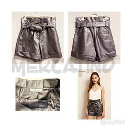 PANTALONCINO D SILVIAN HEACH ARGENTO ECO VITA ALTA