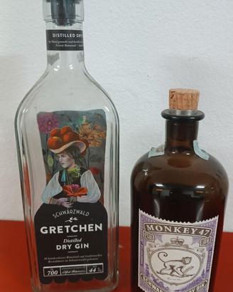BOTTIGLIE GIN GRETCHEN e MONKEY 47