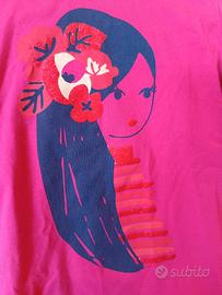 Maglia lupetto a manica lunga fucsia bambina