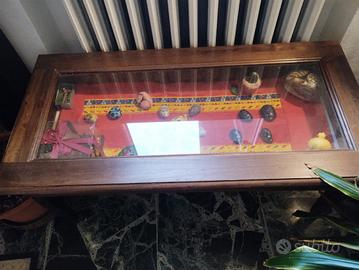 Tavolino legno e vetro apribile