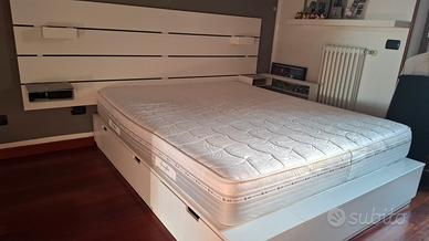 Letto matrimoniale contenitore con materasso