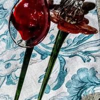 FIORI IN VETRO DIPINTO A MANO 