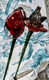 FIORI IN VETRO DIPINTO A MANO 