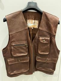 Gilet pelle monta western