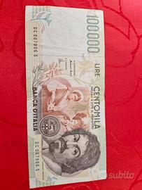 banconota da 100000lire Caravaggio 