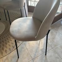 4 sedie velluto grigio chiaro