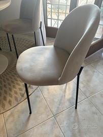 4 sedie velluto grigio chiaro